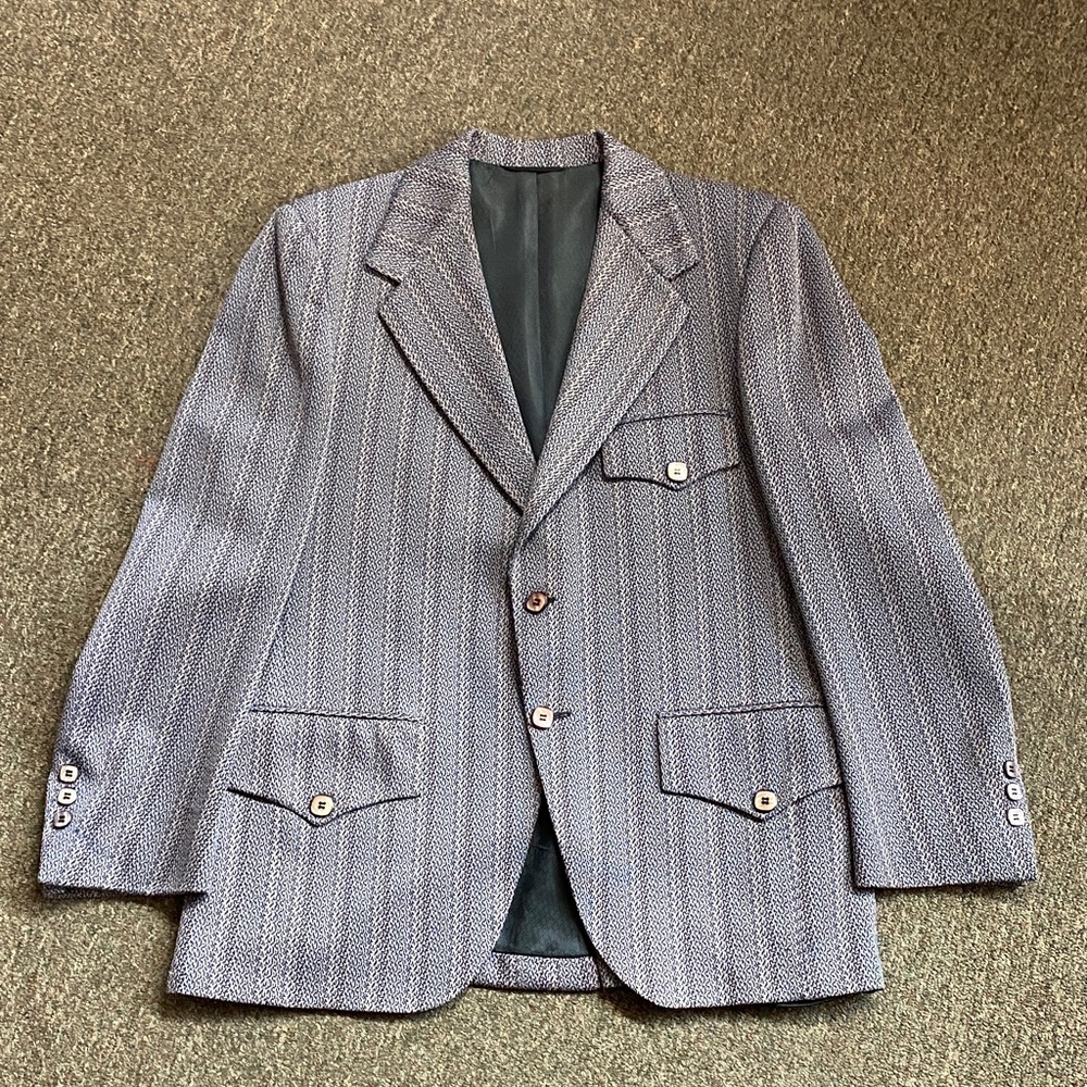 Vintage 1970’s Western Gray Patterned Men's Blazer